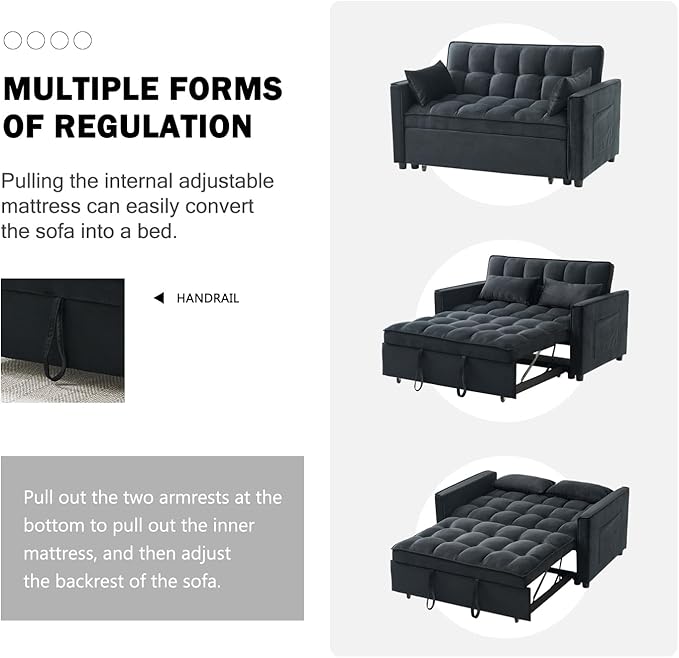 3-in-1 Convertible Sofa Bed