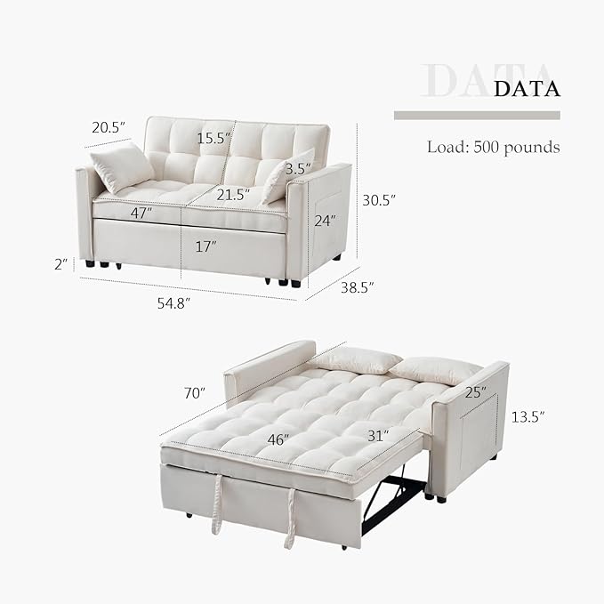 3-in-1 Convertible Sofa Bed